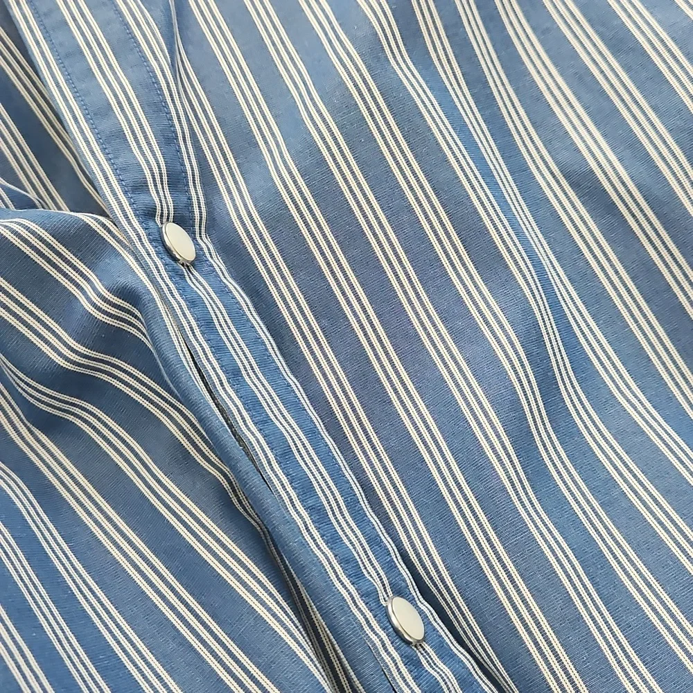 Banana Republic Cotton Pearl Snap Dress Shirt Size Large